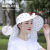 Korean Style Sun Protection Hat Summer Riding Big Brim Cap with Fan Women's Dome Fashion Shawl Sun Hat Wholesale