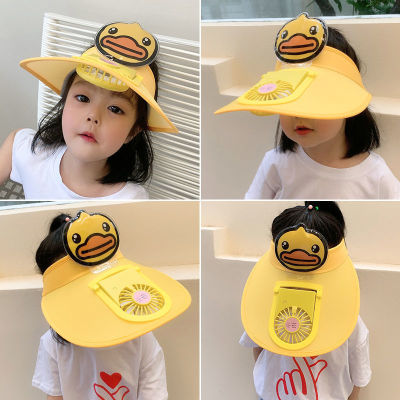 Rechargeable Multi-Function Cartoon Sun Hat for Children with Fan Hat Baby Summer Outdoor Sun Protection Visor Sun Hat