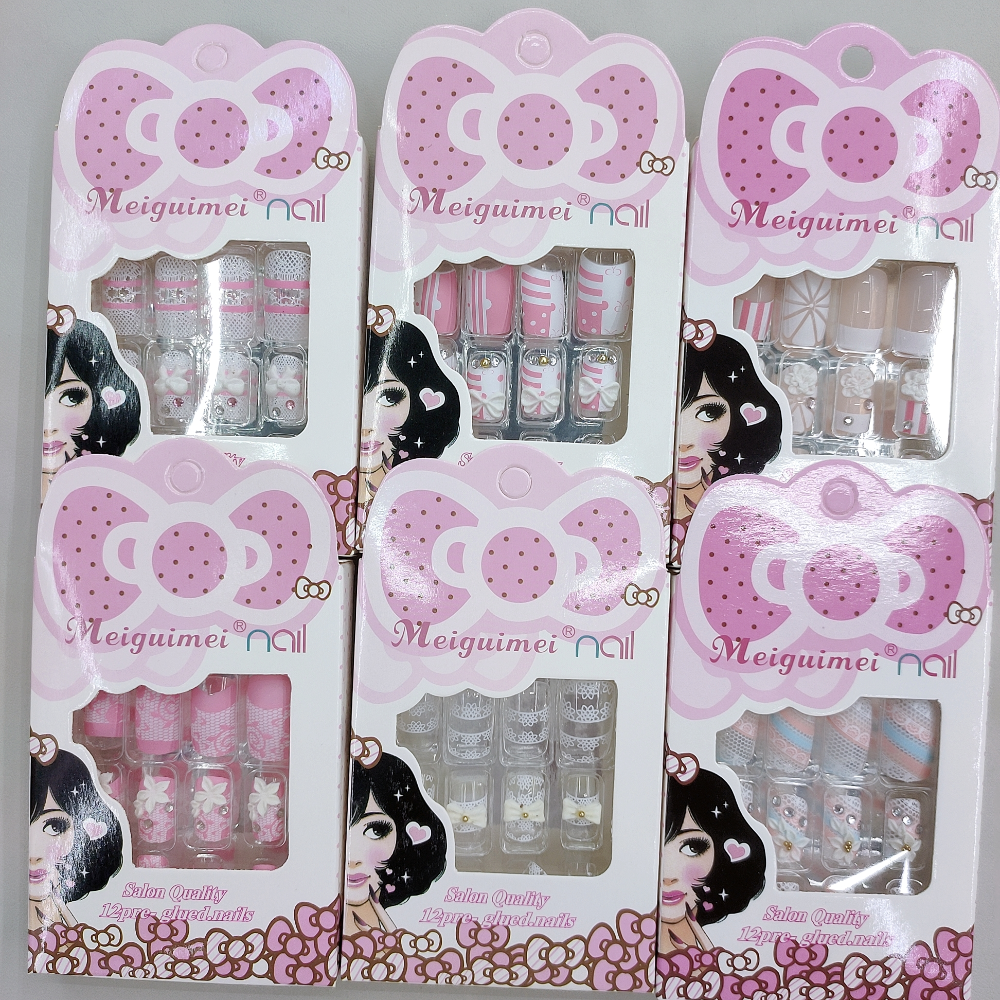 贴甲片美甲成品莫兰迪色假指甲贴穿戴式中长圆头磨砂可拆卸ins风