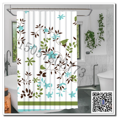 Bathroom Waterproof Curtain Shower Non-Perforated Curtains Shower Partition Curtain