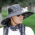 Summer Sun-Proof UV Protection Big Brim Fisherman Hat Men's Fans Color Fishing Climbing Harness Fan Hat