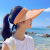 Summer Korean Style Women's USB Rechargeable Fan Outdoor UV-Proof Sun Protection Visor Hat without Roof Wide Brim