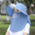 Korean Style Sun Protection Hat Summer Riding Big Brim Cap with Fan Women's Dome Fashion Shawl Sun Hat Wholesale