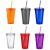 Cross-Border Straw Cup Clear with Cover Milk Tea Cup Household Coffee Cup Double-Layer Plastic Cup Beverage Water Cup Wholesale