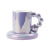 Pearlescent Glossy Coffee Cup Mug Dish Light Luxury Good-looking Colorful Pearlescent Ceramic Coffee Tea Cup