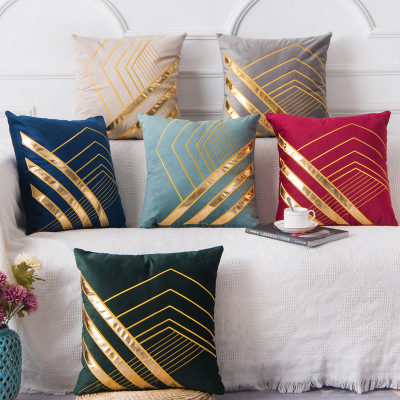 Office Sofas Velvet Pillow Cushion Gilding Embroidered Bedside Backrest Car Waist Support Pillow