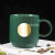 Star Dad Water Cup High-Grade Green Nameplate Striped Mug Copper Seal Ceramic Coffee Table Plate Water Cup Gift