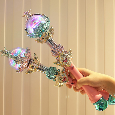 Light Music Starry Sky Magic Stick Hand-Held Luminous Magic Wand Electric Lamplight Stick Truncheon Girls' Children's Toys