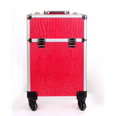 2022 New Universal Wheel Cosmetic Case Large Capacity Drawbar Beauty Tattoo Embroidery Toolbox Wholesale
