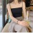 Hot Girl All-Match Solid Color Camisole Women's One-Piece Chest Pad Spaghetti Strap Slim Looking Base Tube Top Tops Outerwear Tide