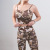 Spring and Summer New European and American Camouflage Printed Yoga Suit Women's Quick-Drying Slimming Hip Raise Sports Fitness Two-Piece Suit