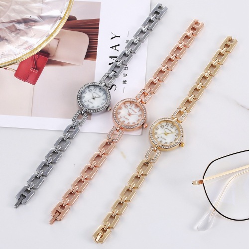 Foreign Trade New Graceful and Fashionable Student Bracelet Watch Korean Fashion Rhinestone Internet Celebrity Ins Quartz Female Digital Watch 