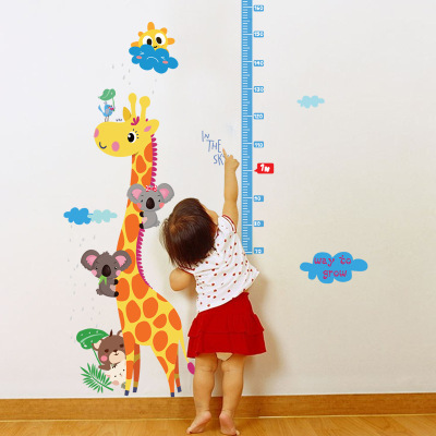 Removable Plane Wall Sticker Giraffe Height Measurement Wall Sticker Children's Room Kindergarten Entrance Decorative Wal