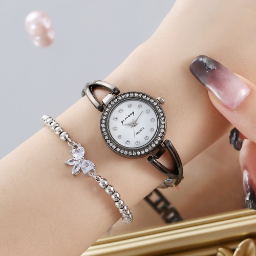 foreign trade new fashion diamond-embedded cross bracelet watch female student elegant full diamond small dial bracelet watch female temperament