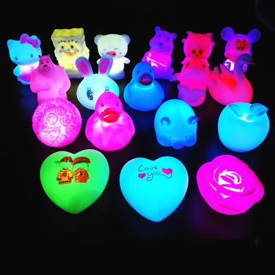 Glowing Night Lights Colorful Decoration Flash Vinyl Cartoon Throw The Circle Game Night Market Stall Children's Toys Wholesale