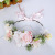 Korean Style Bridal Wreath Bridesmaid Headdress Artificial Wreath Headband Pink Flower Sweet Hair Accessories Green Leaf Photography Decor