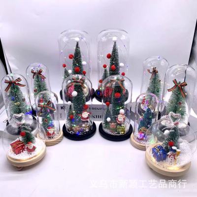 Factory Direct Sales Amazon New LED Light Light-Emitting Christmas Tree Decoration Glass Cover Ornaments Christmas