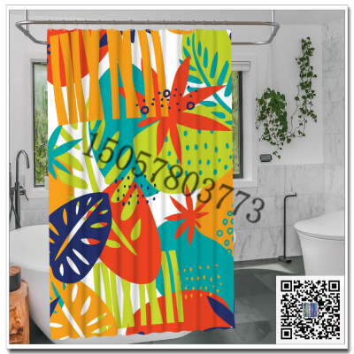 Factory Direct Sales Digital Printed Thickening Toilet Partition Curtain Waterproof Shower Curtain