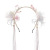 Creative Archaistic Light Pink Grenadine Decorative Women's Han Chinese Clothing Accessories Metal Geometry Grenadine Flower Bead Ribbon Hair Hoop