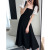 Wuyue Black Dress for Women 2022 Summer New French Retro Hepburn Style Square Collar Puff Sleeve Black Dress Fashion