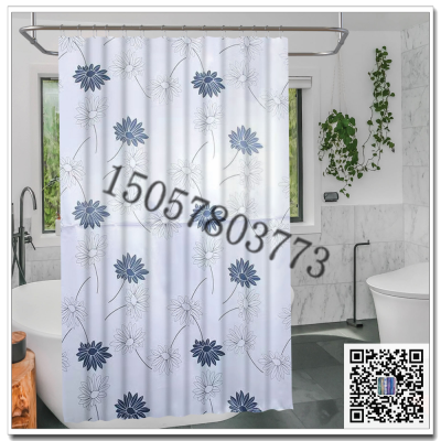 Printing Shower Curtain Bath Curtain Shower Curtain Bathroom Waterproof and Mildew-Proof Shower Curtain Waterproof Curtain