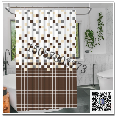 Factory Direct Sales Bathroom Shower Curtain Punch-Free Waterproof Fabric Shower Curtain Partition Curtain