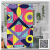 Abstract Color Block Texture Bathroom Curtain Partition Curtain HD Digital Printing Waterproof Shower Curtain