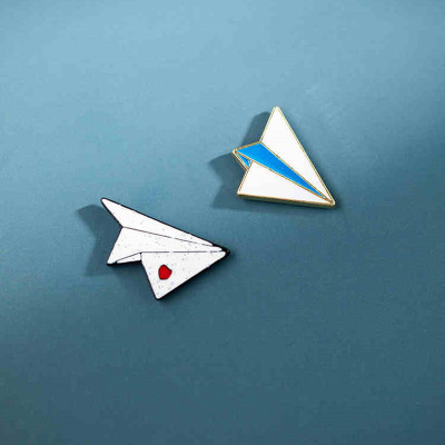 Childhood Paper Airplane Cute Ins Badge Cartoon Brooch Pin Air Ticket Small Badge Safety Pin Sets Jewelry Brooch