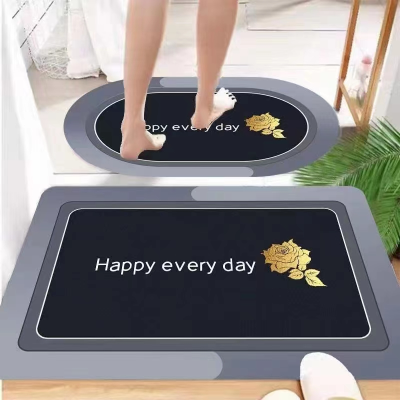 Nordic Diatom Ooze Soft Mat Floor Mat Bathroom Water-Absorbing Quick-Drying Floor Mat Bathroom Entrance Carpet Household Bathroom Bedroom