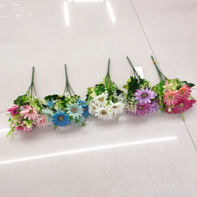 New Artificial Flower Single 6 Fork Small Chrysanthemum Hall Bedroom Dining Room Ornaments
