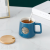 With Three-Dimensional Copper Sheet Water Cup Color Glaze Ceramic Cup Fashion Mug High-End Coffee Cup