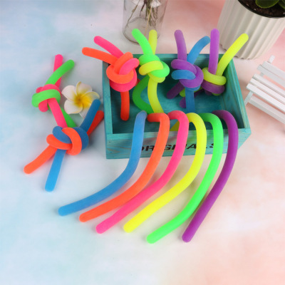 New Exotic Vent Toy Lala Le Stress Relief Rope TPR Elastic String Decompression Soft Glue Noodles Manufacturer