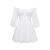 Amazon New European and American Solid Color Fashion Women's Sexy off-Neck Lantern Sleeve Dress Square Collar Two-Way Dress