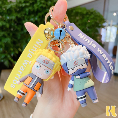 Naruto Keychain Pendant Cartoon PVC Epoxy Key Chain Creative Car Doll Schoolbag Pendant Wholesale