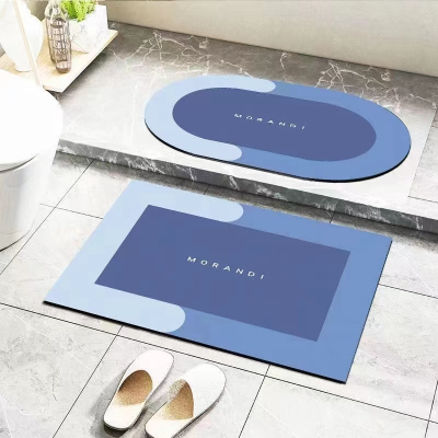 Diatom Ooze Soft Mat Absorbent Floor Mat Bathroom Light Luxury Floor Mat Toilet Mouth Diatomite Non-Slip Quick-Drying Floor Mat