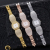 Cross-Border Fashion Starry Diamond-Embedded Watch Women's Barrel-Shaped Light Luxury Full Diamond Watch Curved Piece Watch Bracelet Women's Watch