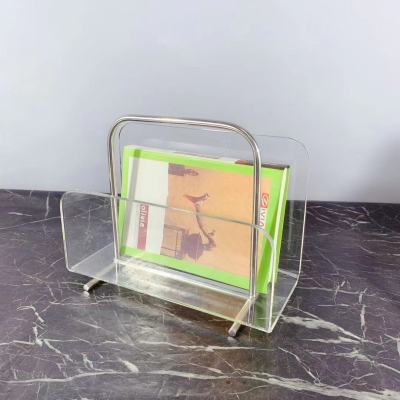 Simple Acrylic Metal Magazine Rack Bookshelf Sample Room Decoration Sales Office Living Room Study Soft Decoration