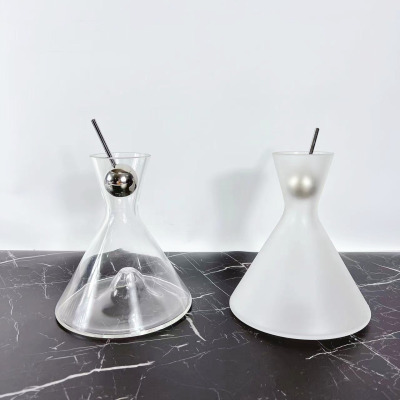 Modern Simple European Crystal Matte Silver Glass Wine Set Wine Glass Decoration Model Room Soft Decoration