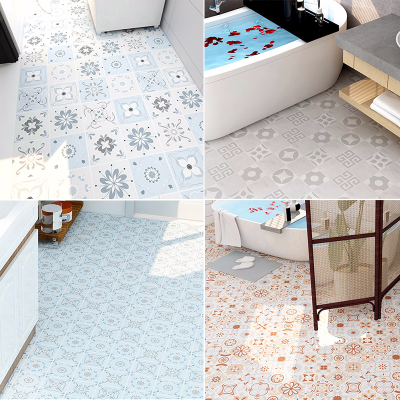 Bathroom waterproof floor sticker ceramic tile wall self-adhesive kitchen floor non-slip Bohemian floor sticker