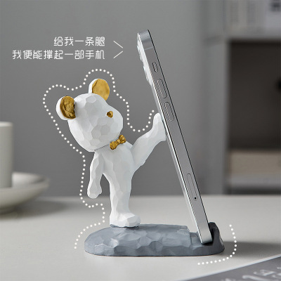 Violent Bear Mobile Phone Holder Watch Desktop Cute Cartoon Style Girly Heart Student Gift Creative Decoration Generation Tablet