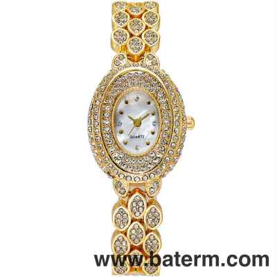 Trendy Fashion Diamond Bracelet Women's Watch Light Luxury Oval Rhinestone Women's Bracelet Steel Watch Korean Style Quartz Watch