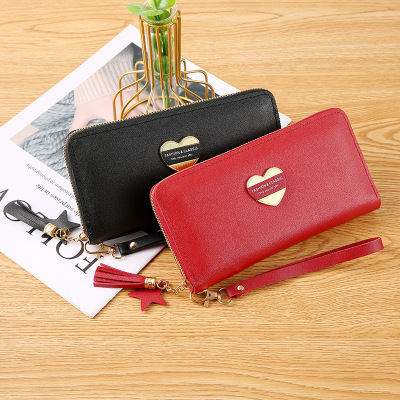 Wholesale New Wallet Female Long Zip Wallet New Fashion Large Capacity Change Tassel Cell Phone Clutch