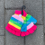 Children's All-Acrylic Single-Color Striped Knitted Flip Student Gloves