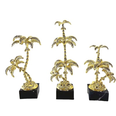 Modern Minimalist Creative Golden Plating Coconut Tree Metal Ornaments Marble Model Room Living Room Soft Decorations