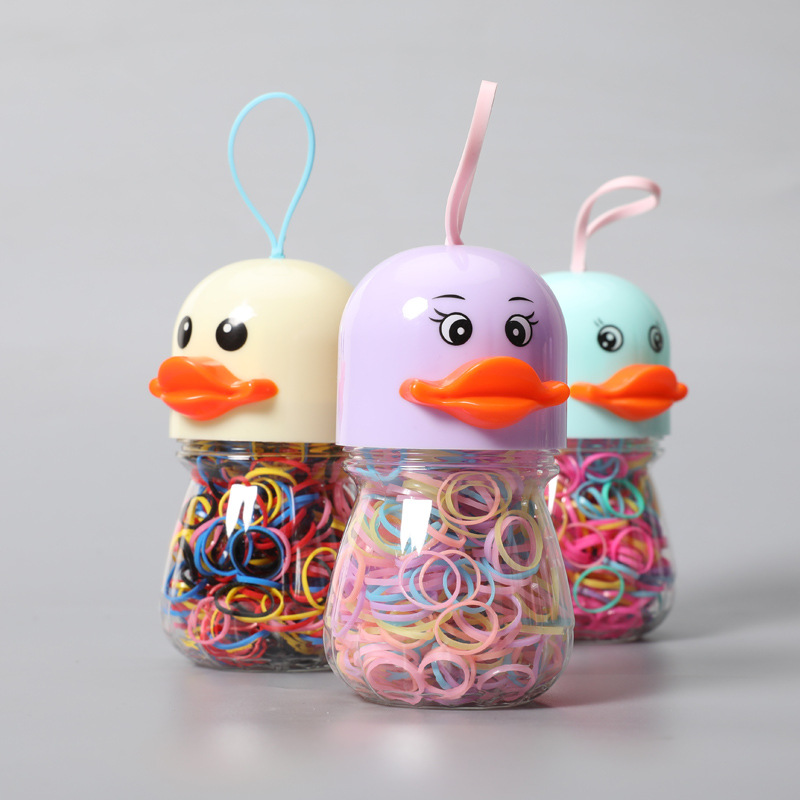 可爱卡通大嘴鸭一次性皮筋强拉不断韩版儿童发圈宝宝扎头发橡皮筋