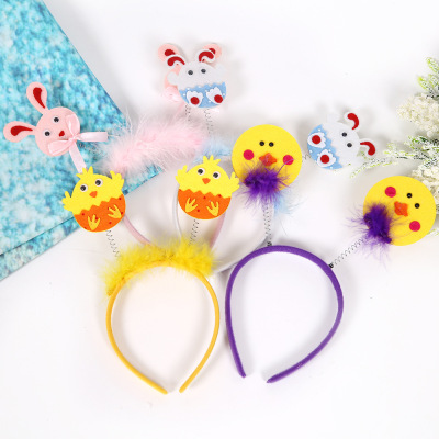 Cross-Border New Arrival Easter Decorations Headband Bunny Egg Children Cute Party Decoration Easter Headband