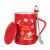 Cross-Border Foreign Trade Christmas Mug with Hand Gift Christmas Gift Business Gift Ceramic Cup with Lid