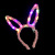 Halloween Lights Rabbit Ears Hair Accessories Colorful Light Concert Luminous Headdress Night Market Stall Rabbit Ears Hair Hoop