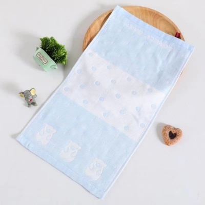 Four-Layer Bamboo Fiber Jacquard Gauze Children Towel Children Face Towel 25 X50