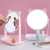 Cat Ear Makeup Mirror Desktop Square Desktop HD Rotating Vanity Mirror Student Dormitory Beauty Dressing Mirror with Base